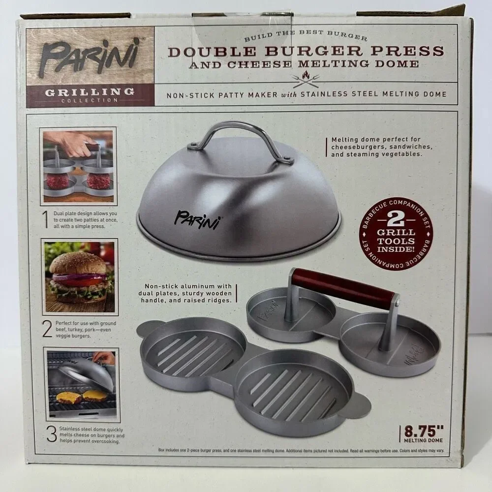 Parini Double Burger Press and Cheese Melting Dome